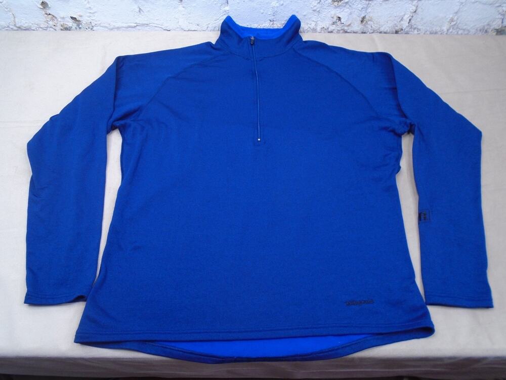 Vintage Patagonia Men's R1 Fleece Pullover Sz L Blue Quarter Zip Polartec USA